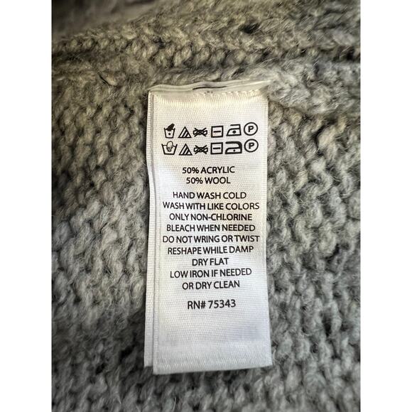 Wool Blend Medium Cynthia Rowley Curvy Hem Cowl Neck Sweater Side Zip Gray - Picture 8 of 8